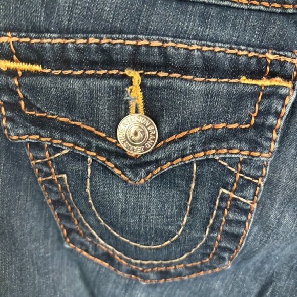 True Religion Boot Cut Dark Denim Jeans Size 28 - Picture 5 of 7
